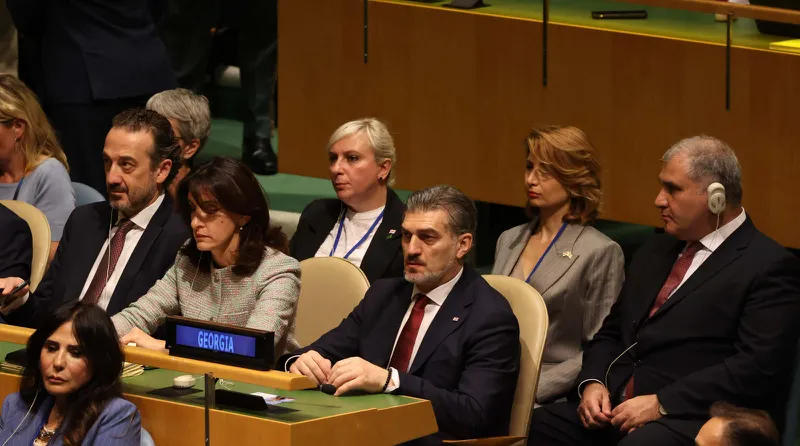 Mikheil Kavelashvili attends the opening of the General Debate of the 80th Session of the UN General Assembly