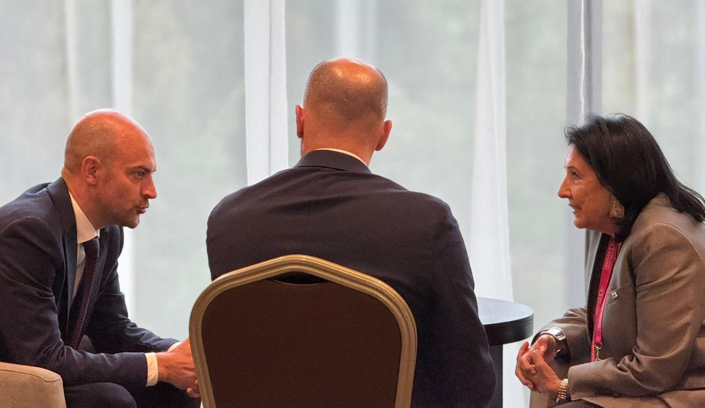 Salome Zurabishvili meets with French Foreign Minister Jean-Noël Barrot and Minister for European Affairs Benjamin Haddad