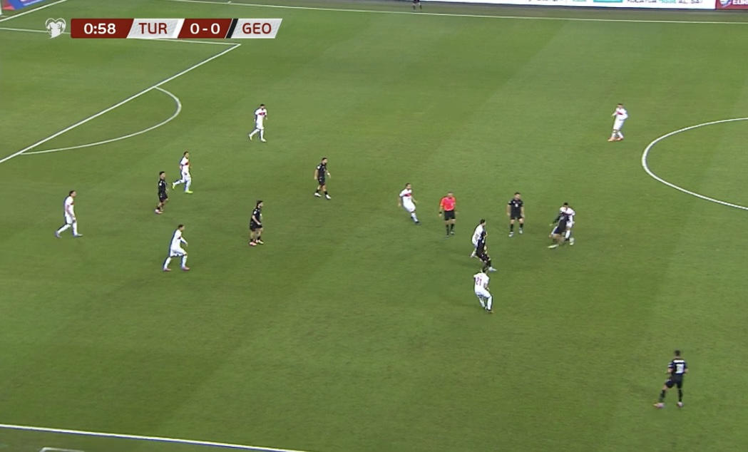 საქართველოსა და თურქეთის საფეხბურთო ნაკრებებს შორის მატჩი მიმდინარეობს