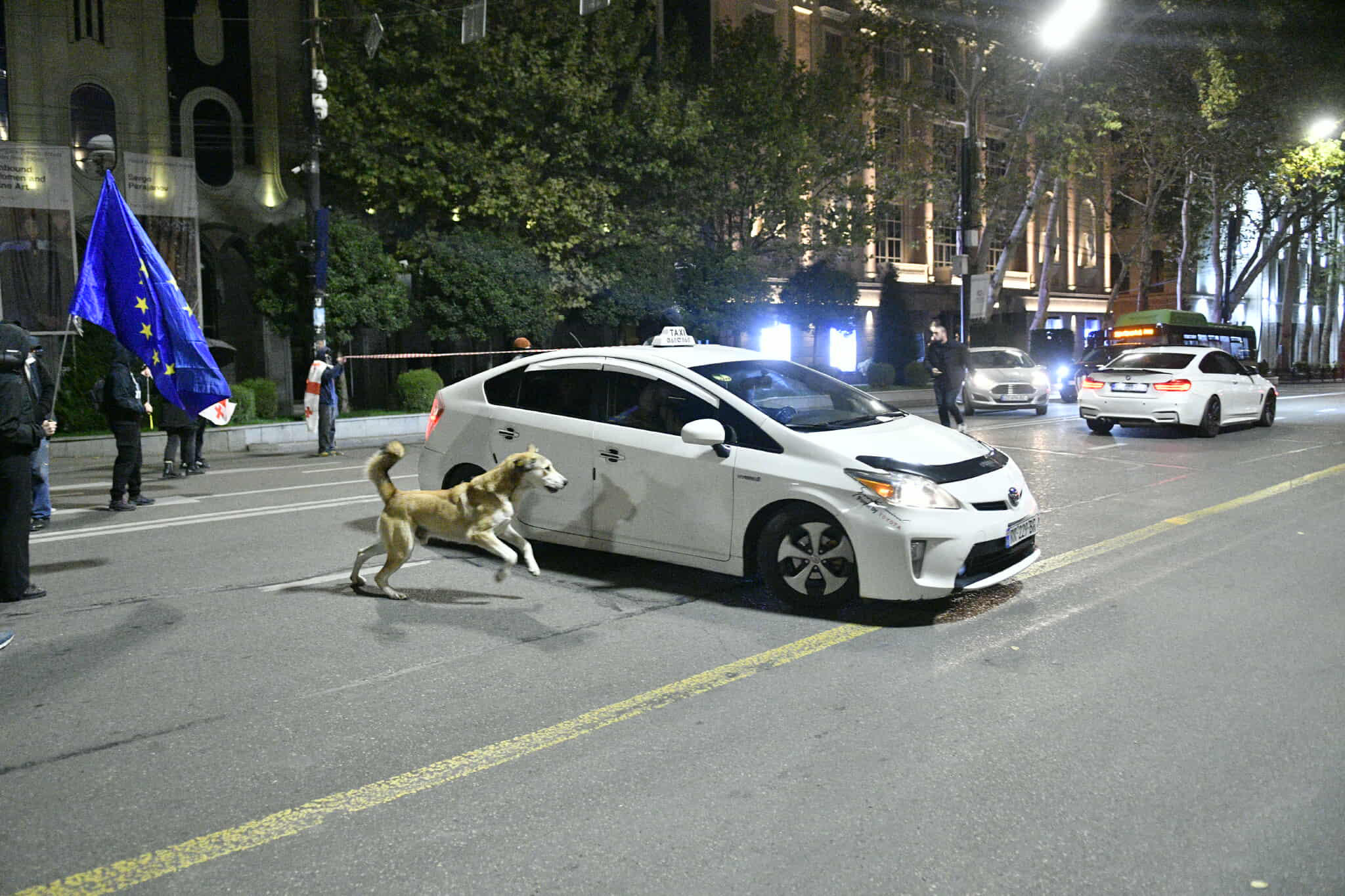 რუსთაველის გამზირზე საავტომობილო მოძრაობა თავისუფალია