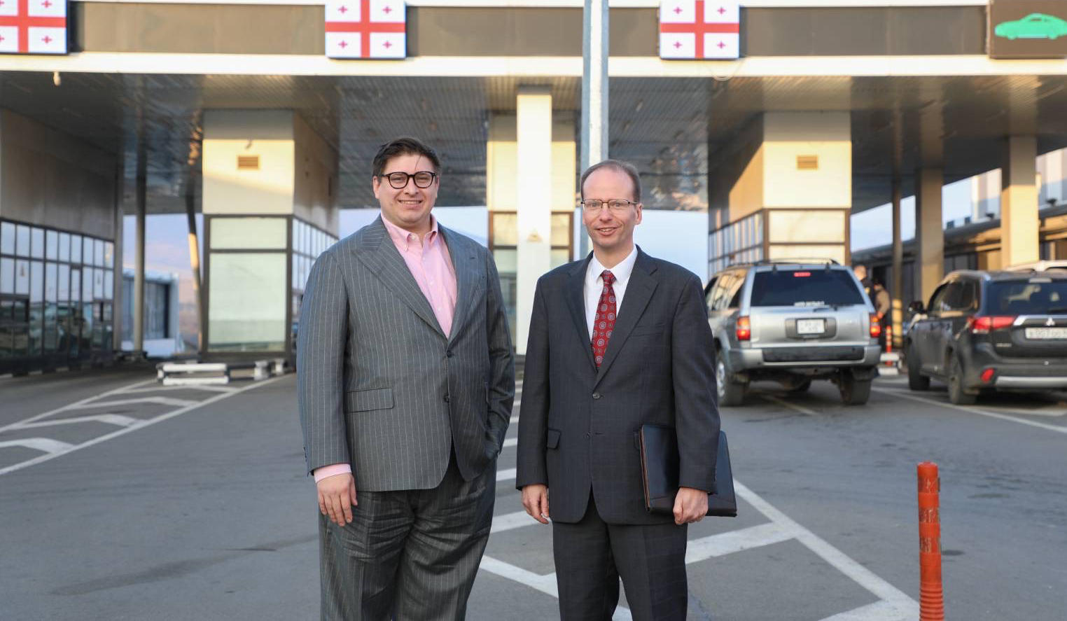 State Department representative Jonathan Askonas arrives in Georgia