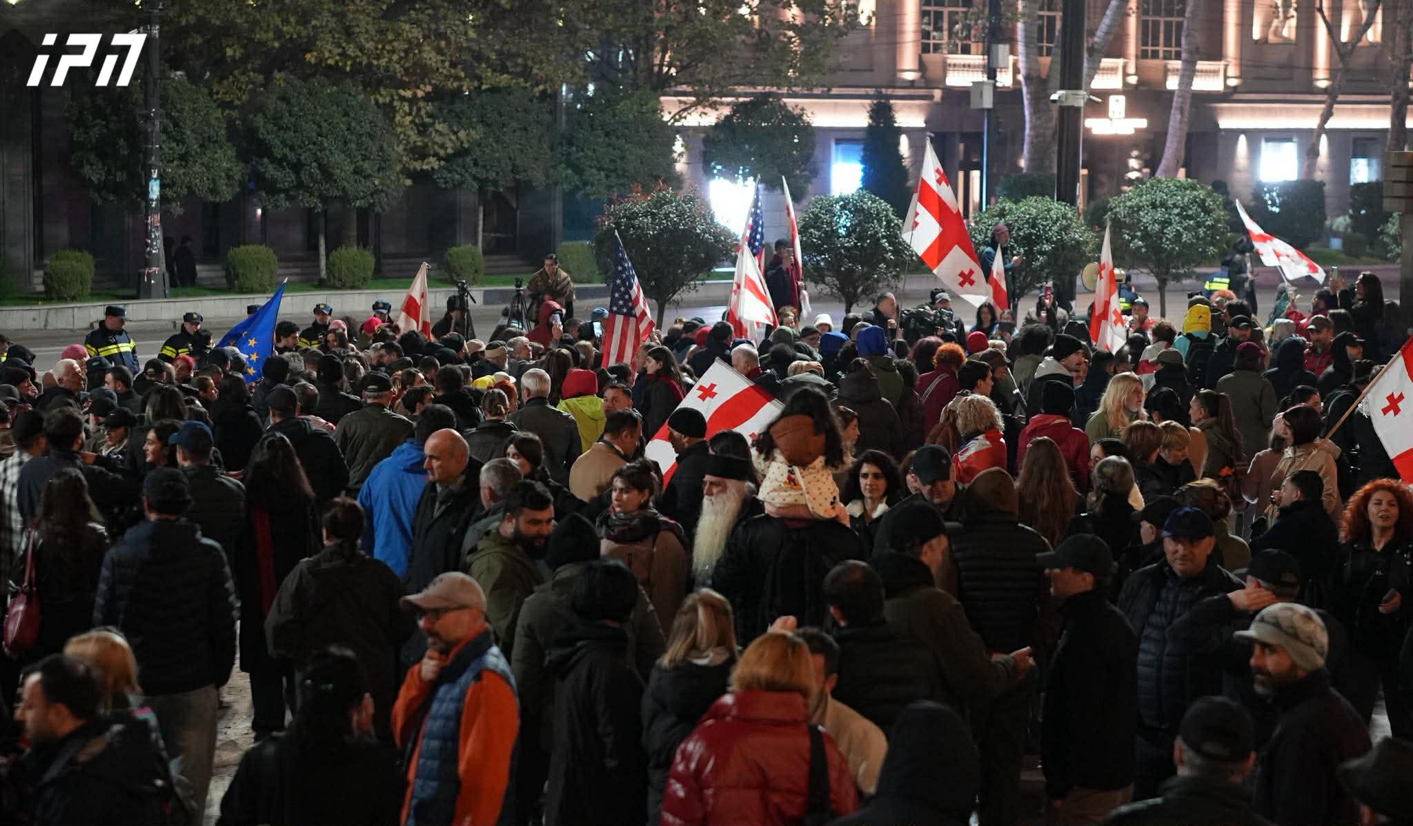 Protesters marching towards Freedom Square