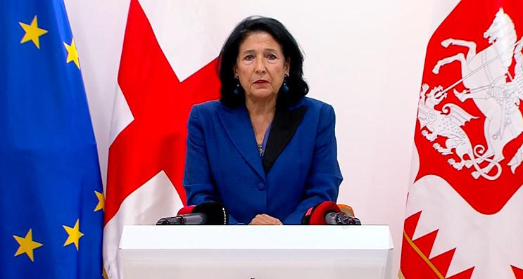 Salome Zurabishvili - President Zelensky, dear friend, dear Ukrainian friends, I and your Georgian friends stand with you at this vital moment