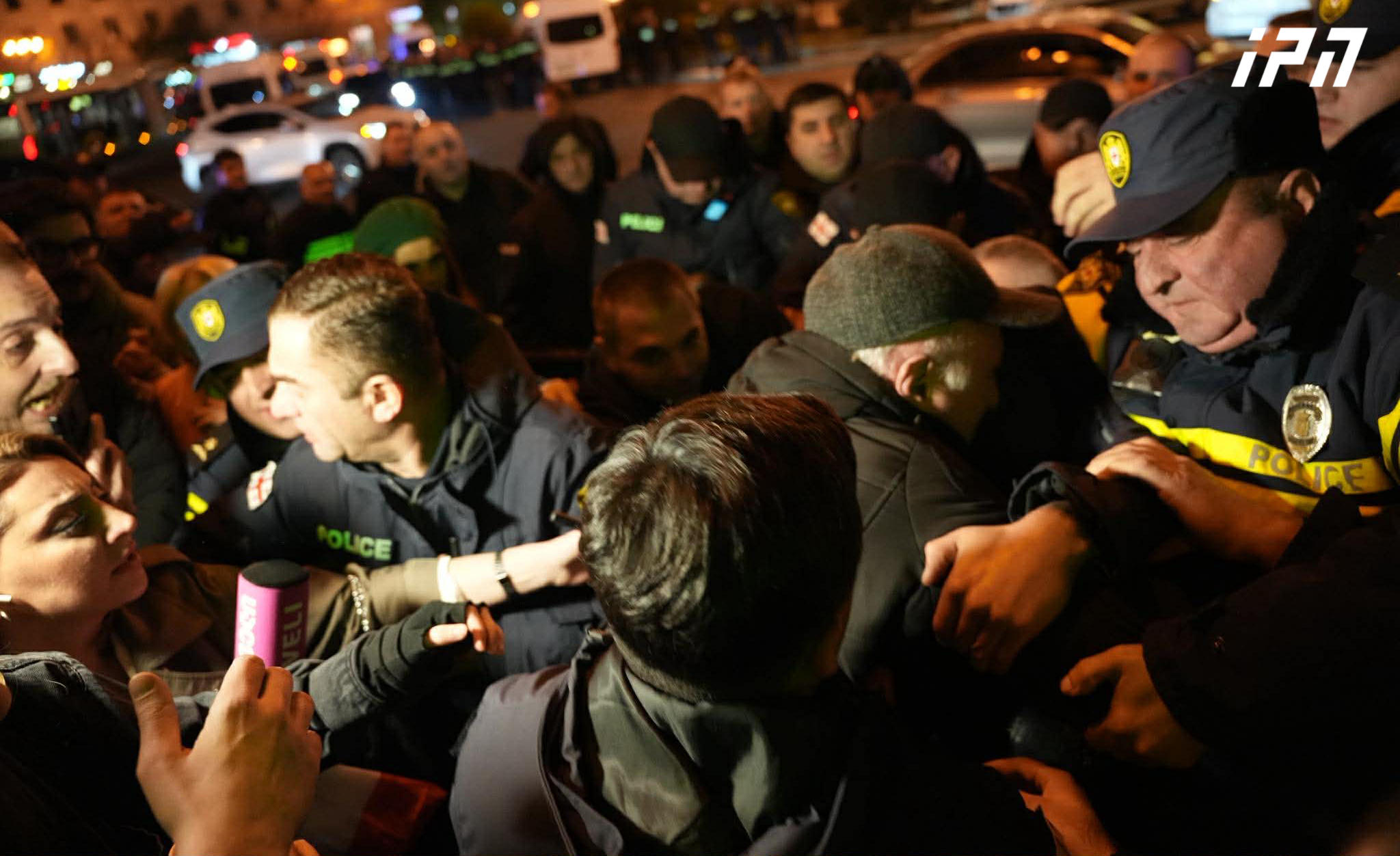 Police detain one participant of the march near Tbilisi City Assembly
