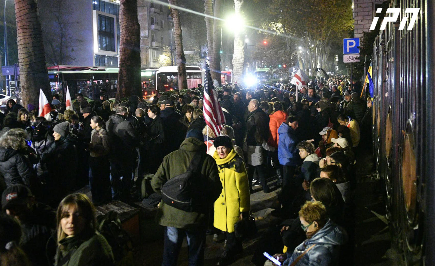 Part of protesters marching from Public Broadcaster to Rustaveli Avenue