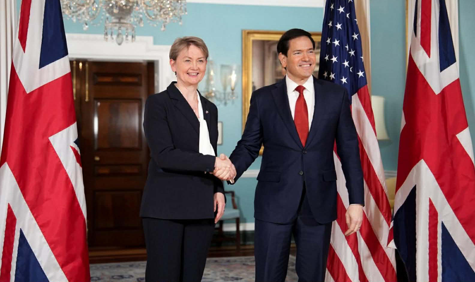 აშშ-ის სახელმწიფო დეპარტამენტი - მარკო რუბიო დიდი ბრიტანეთის საგარეო საქმეთა მინისტრს შეხვდა