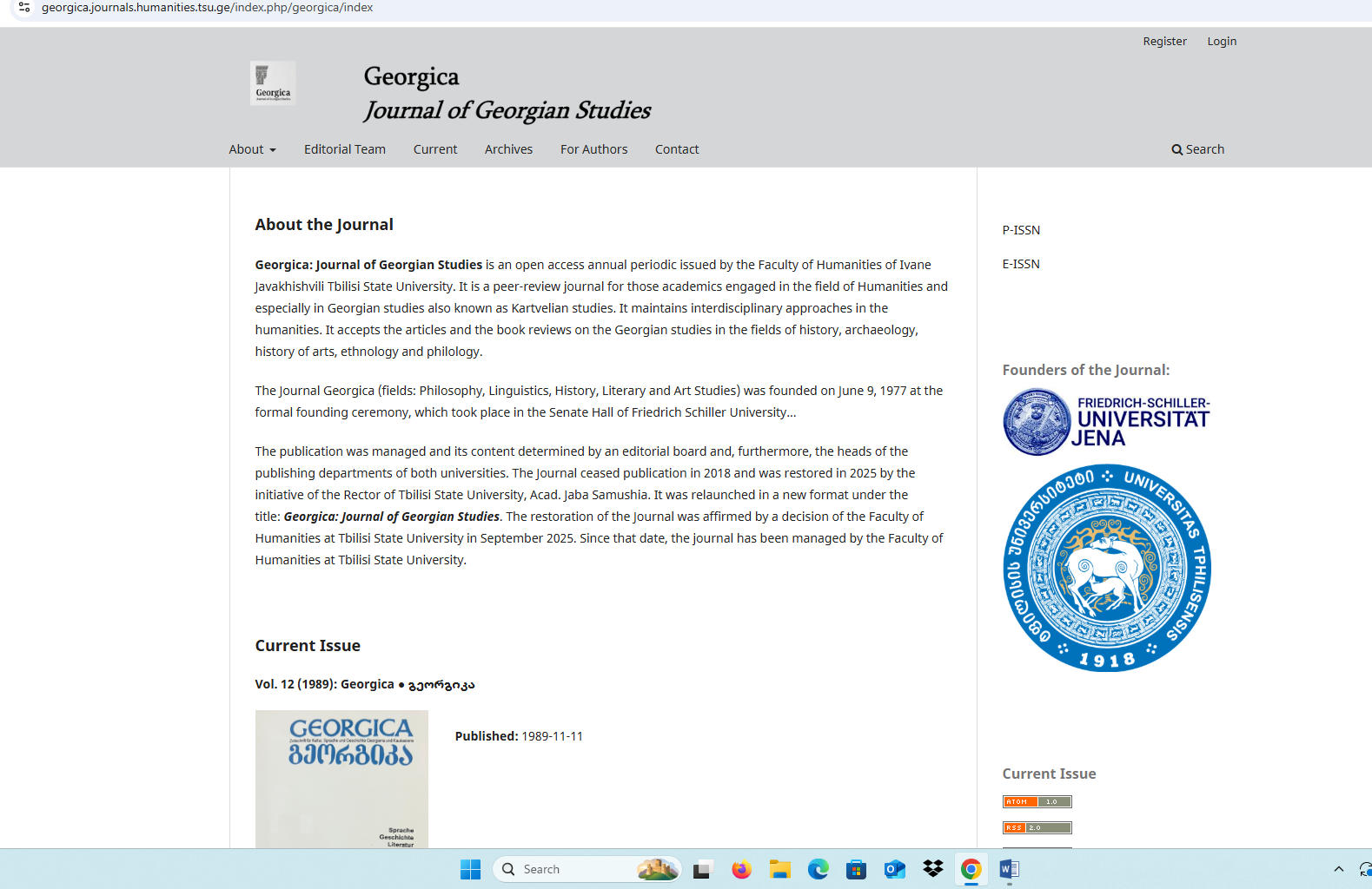 თსუ-ში ქართველოლოგიური კვლევების ჟურნალის „გეორგიკას“ გამოცემა განახლდება