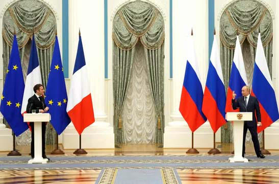 საფრანგეთის პრეზიდენტის ადმინისტრაცია - ემანუელ მაკრონთან დიალოგისთვის ვლადიმერ პუტინის მზადყოფნა მისასალმებელია - მოქმედების საუკეთესო კურსის შესახებ გადაწყვეტილებას უახლოეს დღეებში მივიღებთ