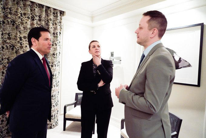 მარკო რუბიო დანიისა და გრენლანდიის პრემიერ-მინისტრებს შეხვდა