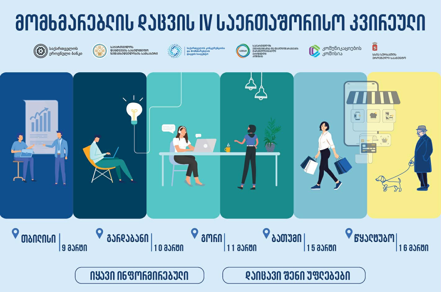 თბილისში, გარდაბანში, გორში, ბათუმსა და წყალტუბოში, 9-16 მარტს, მომხმარებლის დაცვის IV საერთაშორისო კვირეული გაიმართება