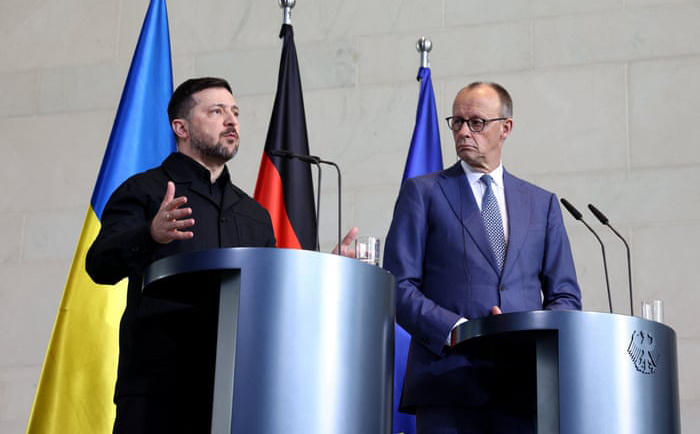 ფრიდრიხ მერცი ზელენსკისთან შეხვედრაზე - უკრაინისთვის სამხედრო დახმარების ახალი პაკეტების გამოყოფის შესახებ შევთანხმდით