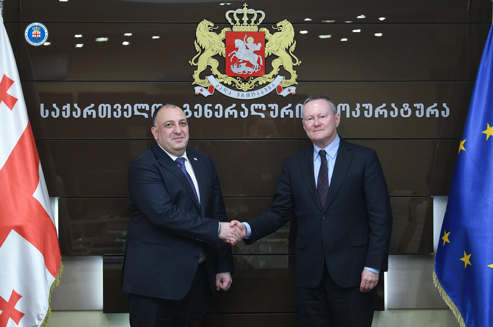 საქართველოს გენერალური პროკურორი გიორგი გვარაკიძე ადამიანის უფლებათა კომისარს, მაიკლ ო’ფლაერს შეხვდა