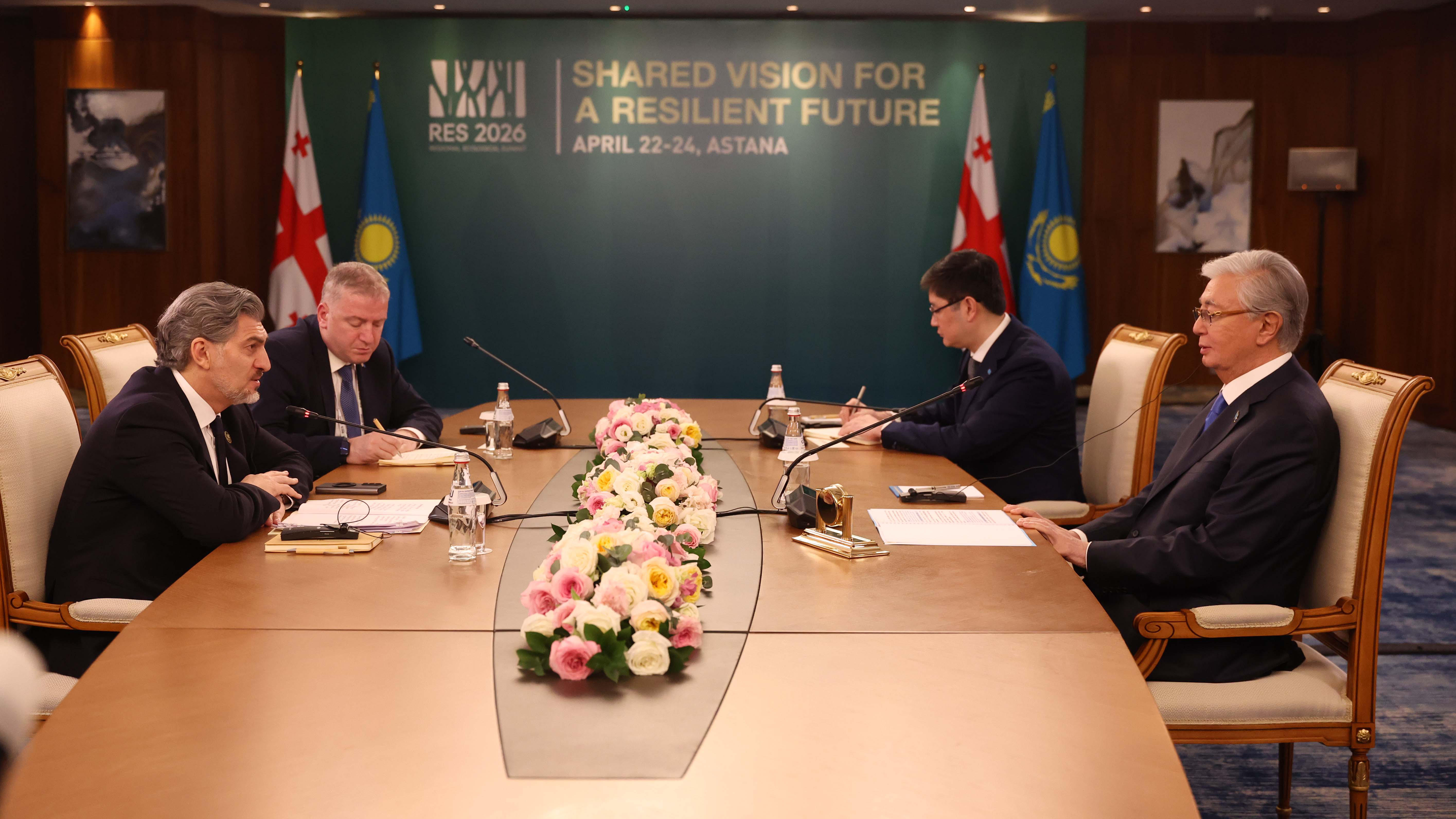 მიხეილ ყაველაშვილმა ასტანაში კასიმ-ჟომარტ ტოკაევთან შეხვედრა გამართა