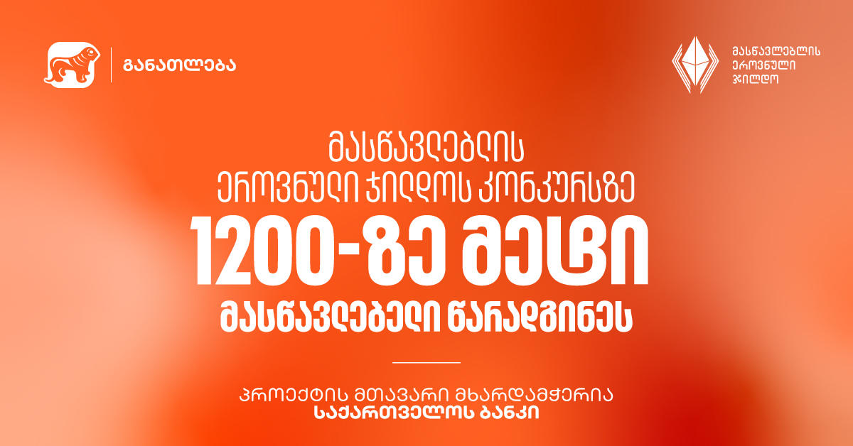 მასწავლებლის ეროვნული ჯილდოს კონკურსზე 1200-ზე მეტი მასწავლებელი წარადგინეს - პროექტის მთავარი მხარდამჭერია „საქართველოს ბანკი“