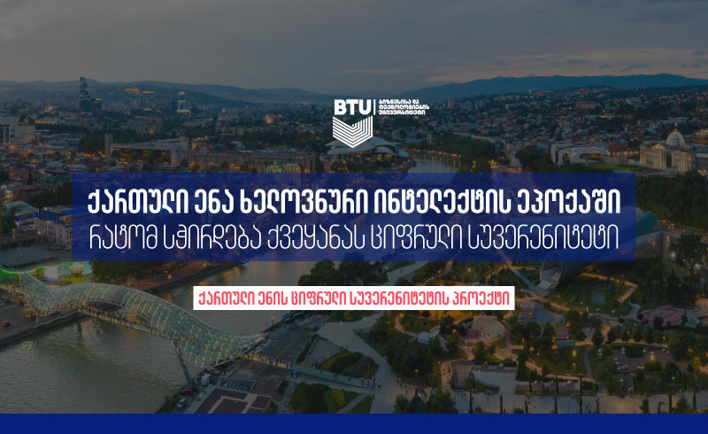 ქართული ენა ხელოვნური ინტელექტის ეპოქაში - რატომ სჭირდება ქვეყანას ციფრული სუვერენიტეტი