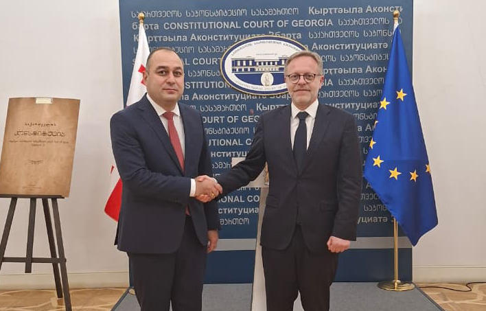 საქართველოს საკონსტიტუციო სასამართლოს საფრანგეთის რესპუბლიკის საგანგებო და სრულუფლებიანი ელჩი საქართველოში ოლივიე კურტო სტუმრობდა