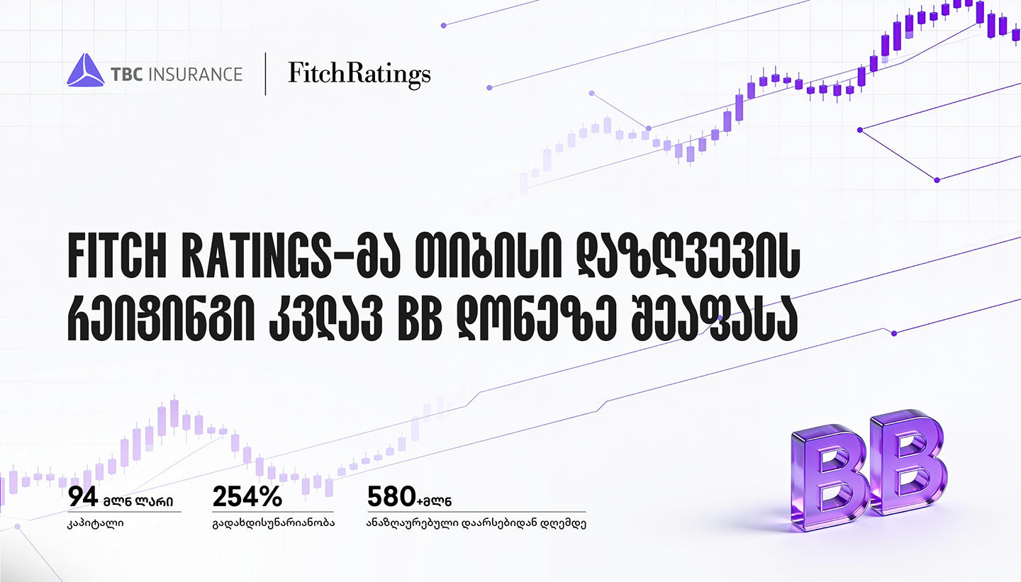 Fitch Ratings-მა „თიბისი დაზღვევის“ რეიტინგი კვლავ BB დონეზე შეაფასა